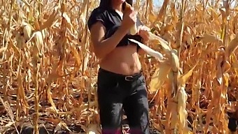 Amateur Step-Sis Gets Cum On While Working In The Fields